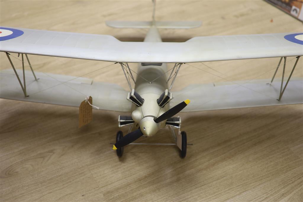 A large scale model of a Hawker Tomtit by Veron, wingspan 132cm